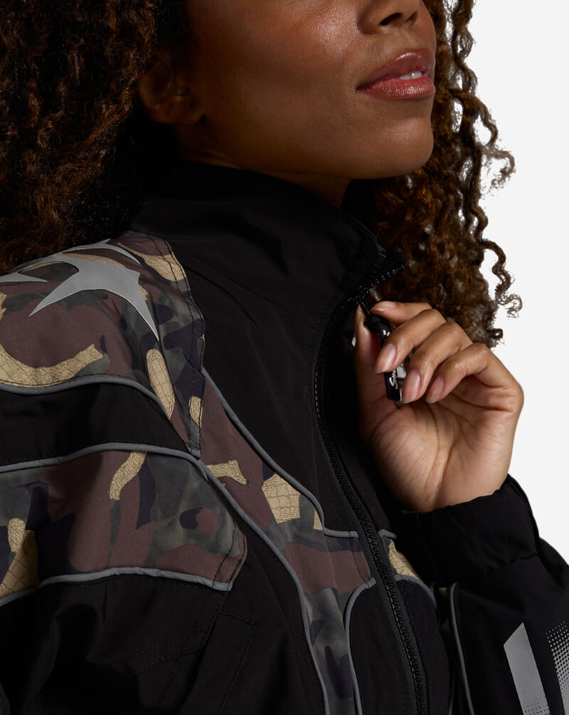 Smoke Rise Reflective Cropped Nylon Camo Panel Jacket RWW26F337SN Camo 3