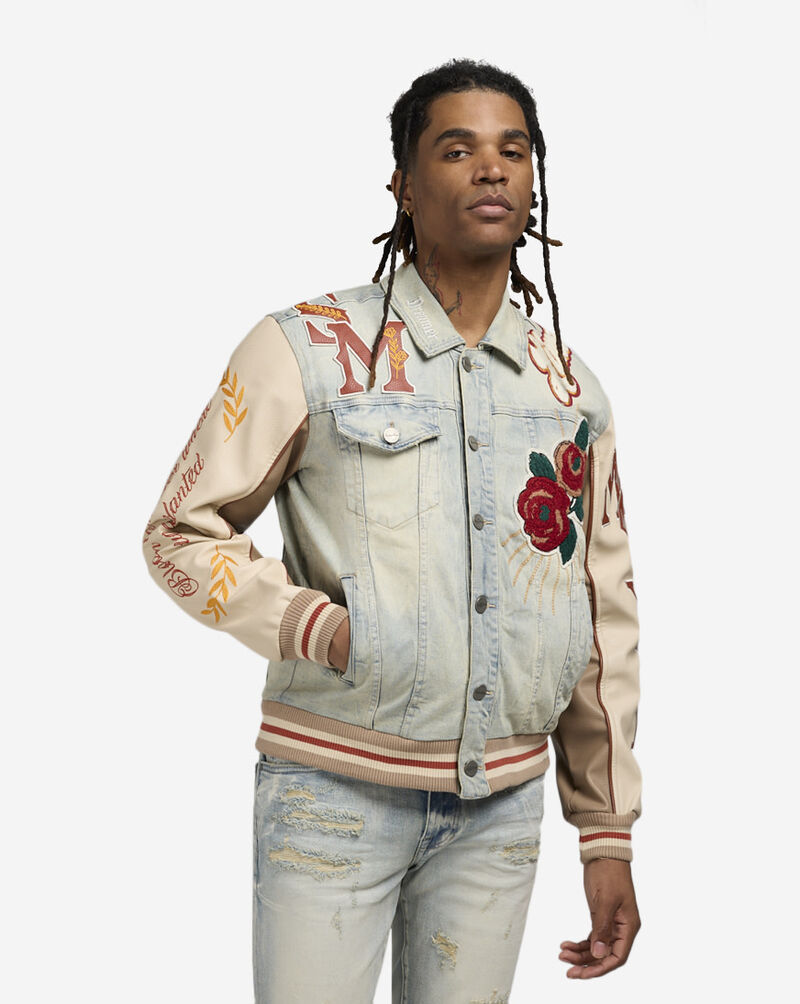 Smoke Rise Vintage Rip Repair Denim Jacket JJ24108SNZ-BLU Blue 1