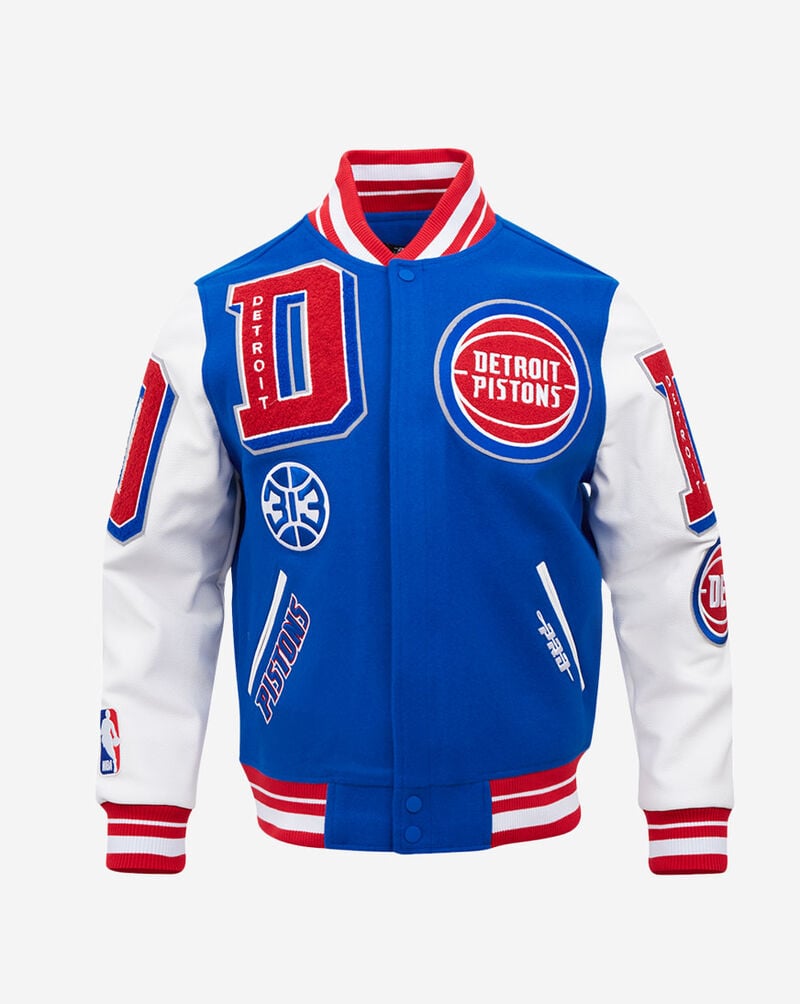 PRO STANDARD Detroit Pistons Mash Up Rib Wool Varsity Jacket BDP6515637-RYR Blue 1