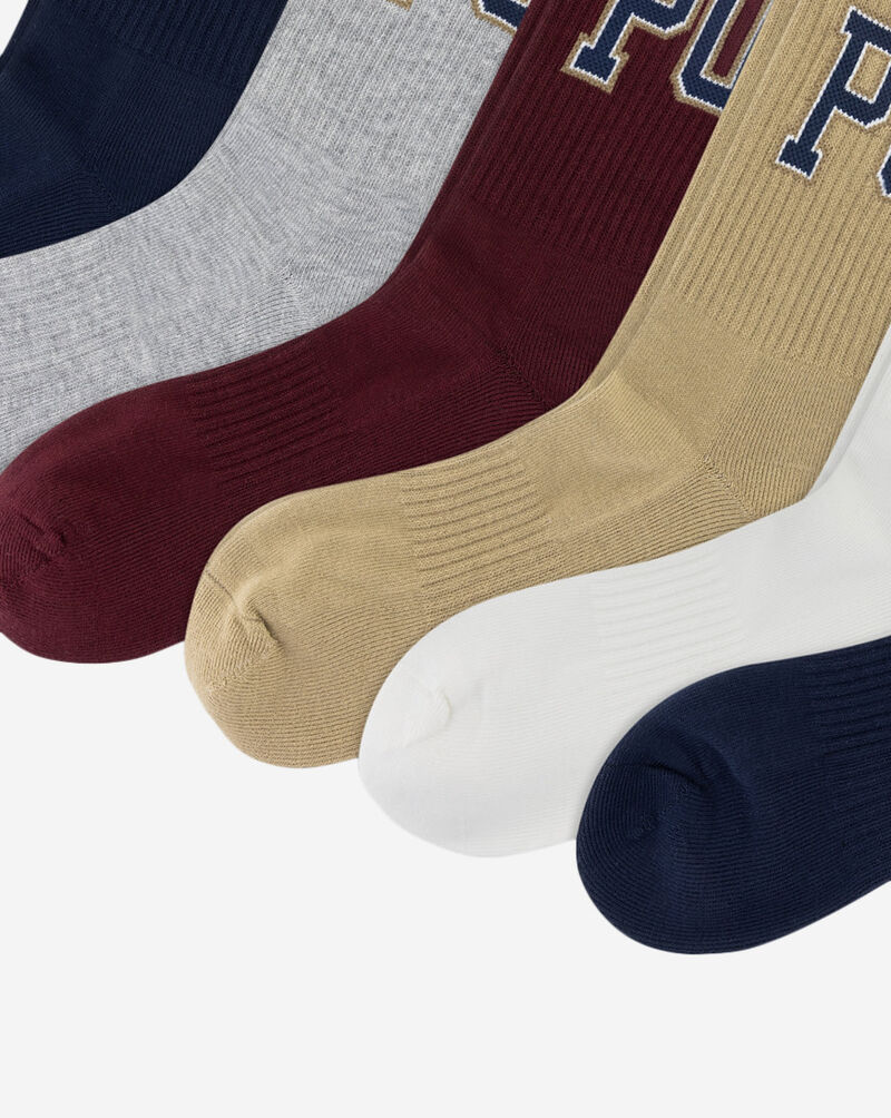 Polo Ralph Lauren 6Pk Classic Varsity Crew Socks (L) 821592PK3-991 Multi 3