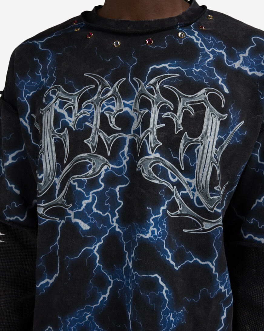 Shop First Row Reflection Long Sleeve 2-Fer Tee FRF3022S-BLK black