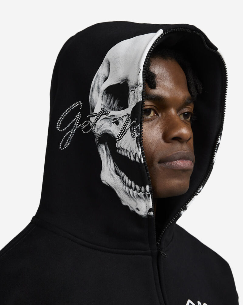 Hasta Muerte Full Zip Skull Hoodie HM0CT001-BLK Black 4