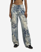 Wide Leg Cargo Tapestry Denim Jeans