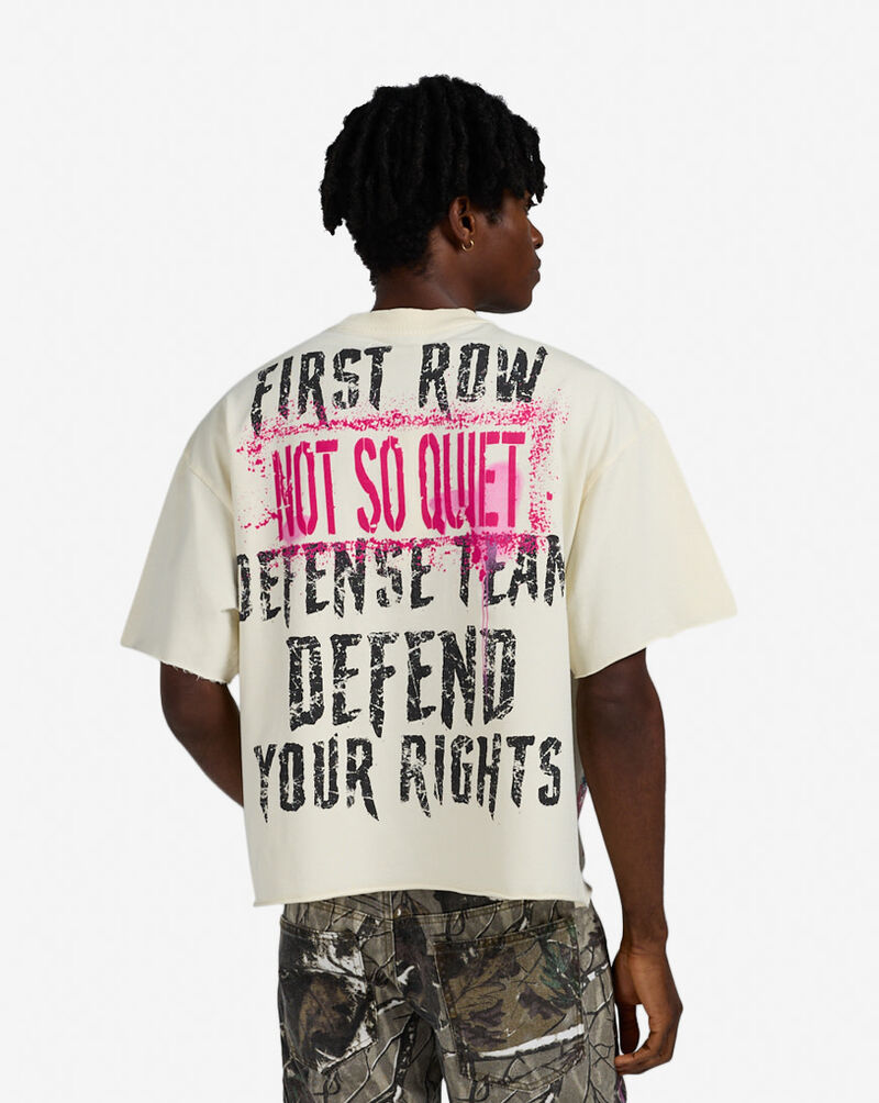 Caution Not So Quiet Terry Cropped Tee