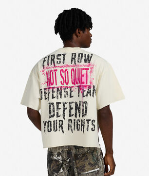 Caution Not So Quiet Terry Cropped Tee