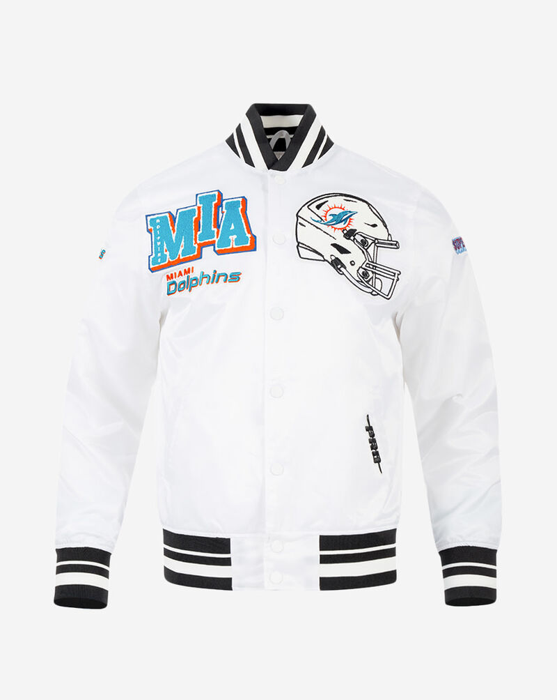 PRO STANDARD Miami Dolphins Mash Up Rib Satin Jacket FMD6410443-WBL White 1