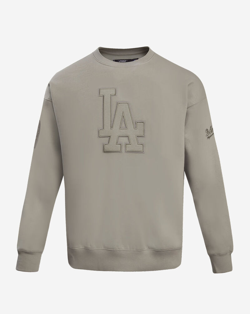 PRO STANDARD Los Angeles Dodgers Neutral Drop Shoulder Fleece Crewneck LLD537023-TAU Beige 1