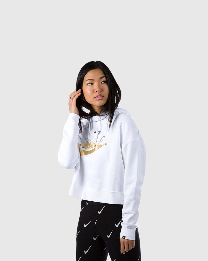 Nike rally metallic clash crop hoodie clearance