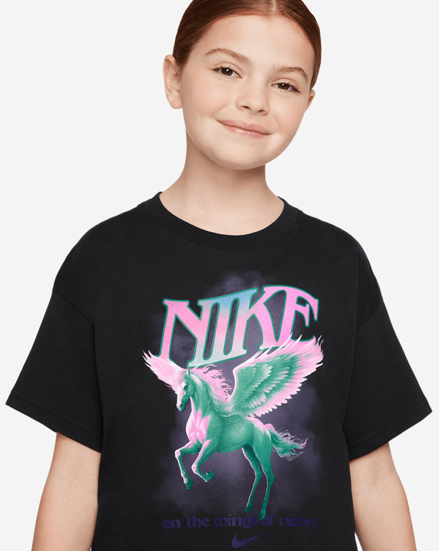 Shop Nike Big Kids' Unicorn Graphic Tee HV5725-010 black