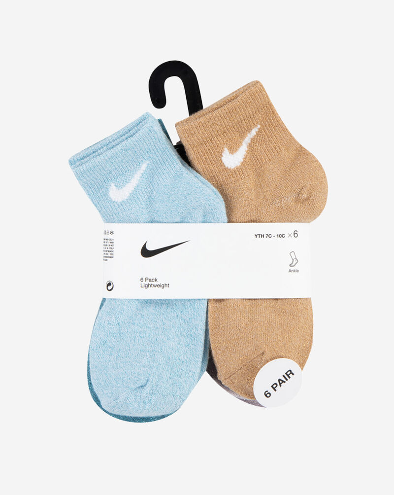 Nike Little Kids' 6PK Lurex Quarter Socks (5-7) GN1132-G7H Multi 3
