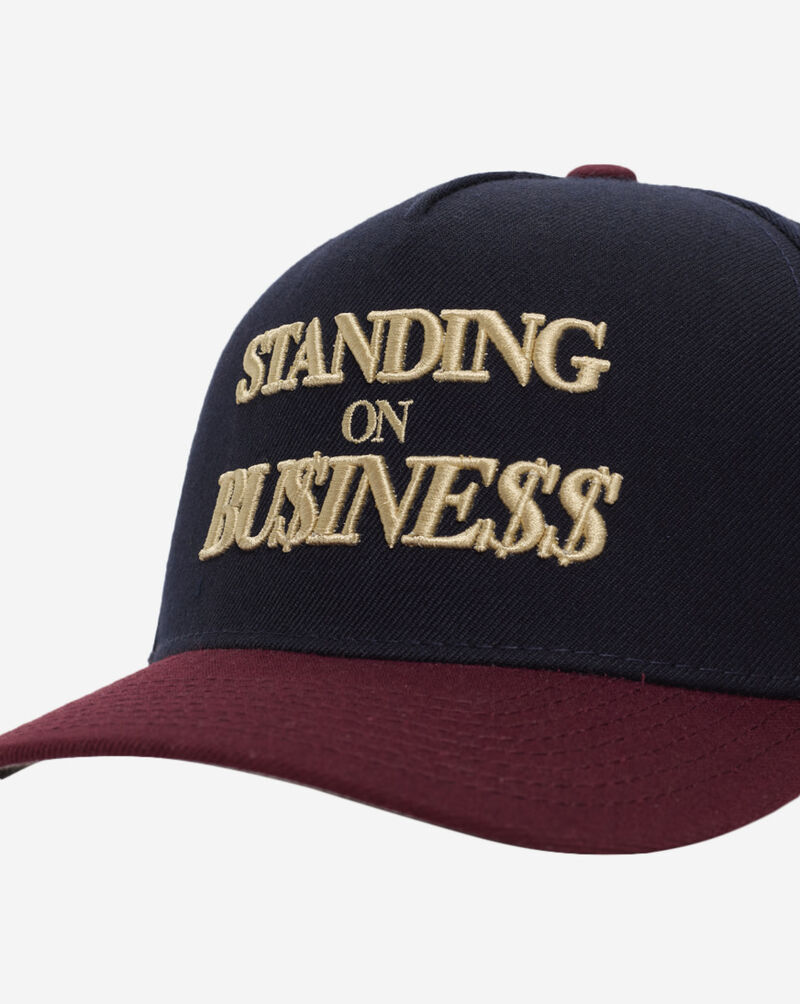 Field Grade Standing On Business Wool Trucker Hat 1005040 Red 2