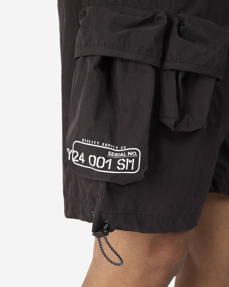 Smoke Rise Nylon Cargo Shorts WS24288SN-BLK Black 3