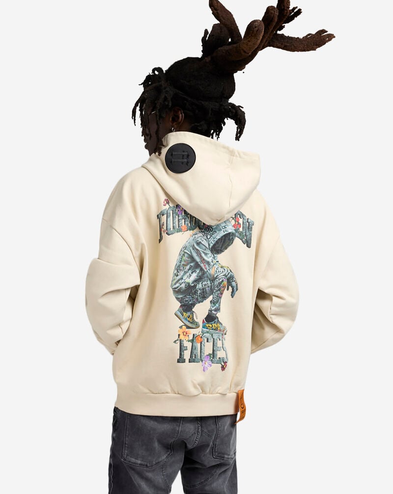 Forgotten Faces Hooded Ghost Hoodie FOFUS061-00208 cream 2