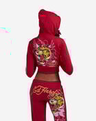 Ed Hardy Tiger Mountain Fleece Hoodie EHW8200-78 Red 2