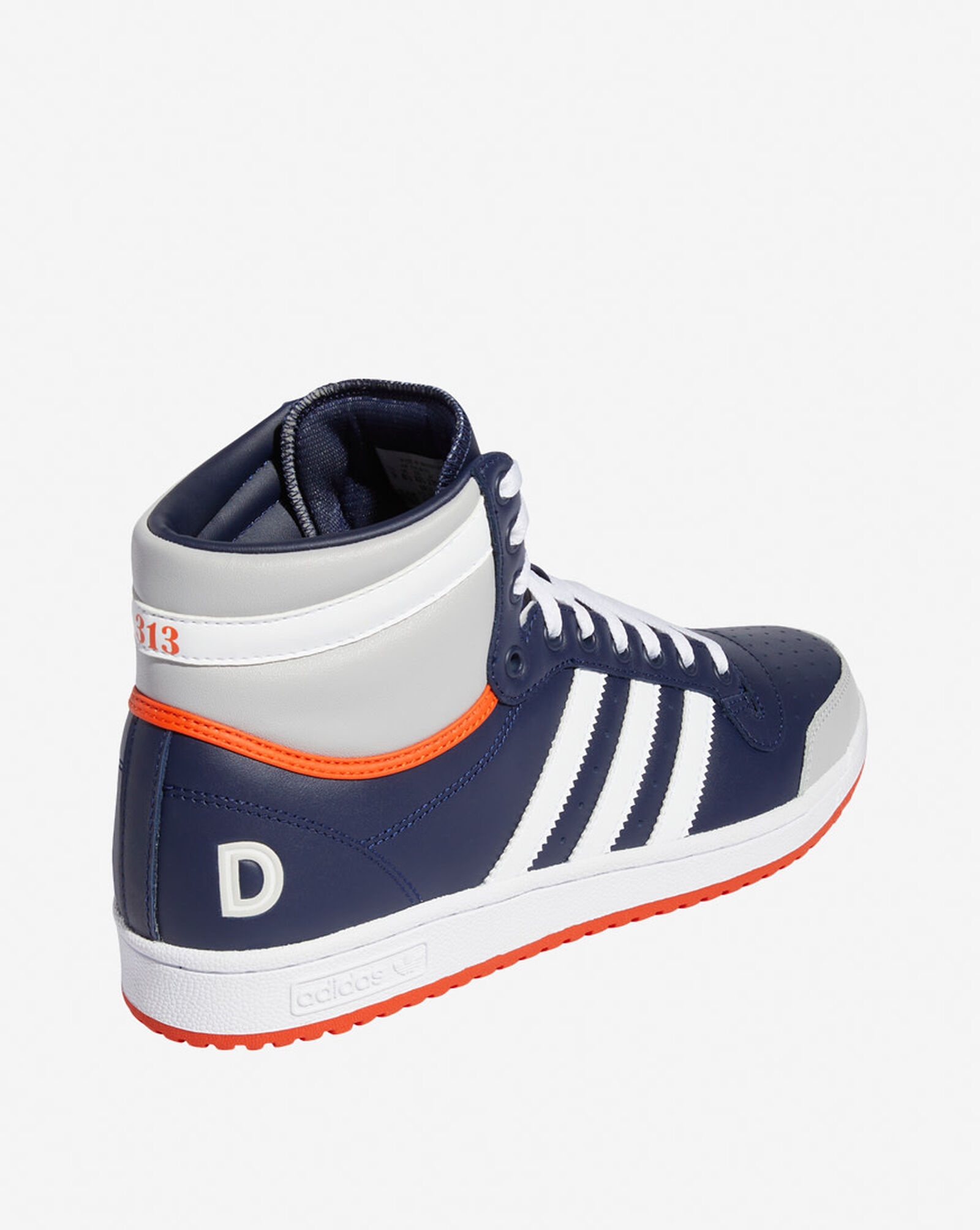 navy blue high top adidas