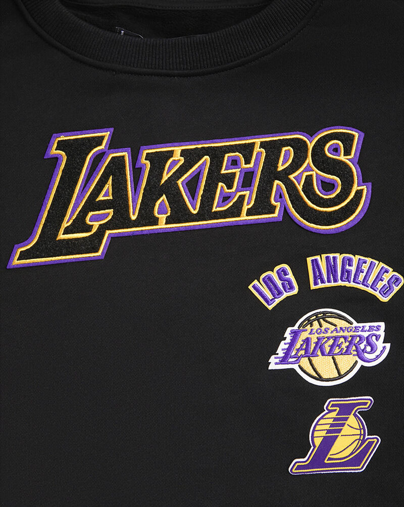 PRO STANDARD Los Angeles Lakers Retro Classic Fleece Crewneck BLLC56215-BKY Black 2