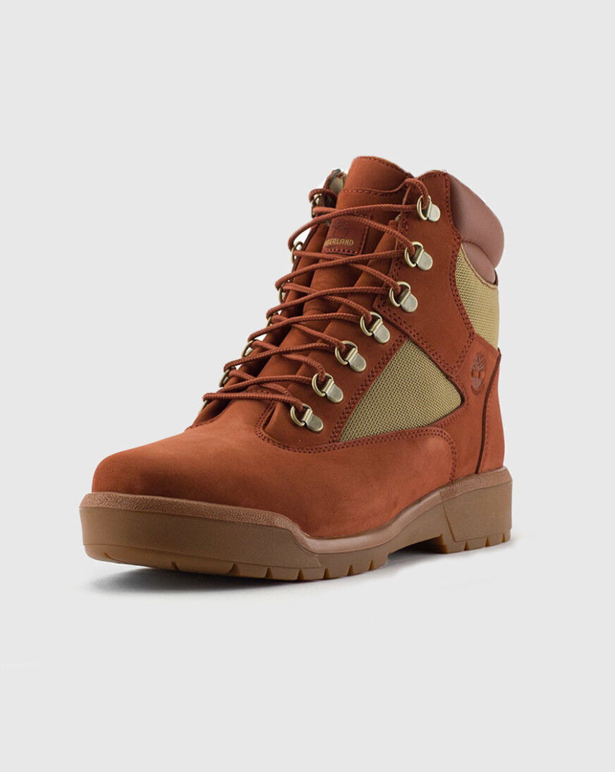 rust timberland field boots