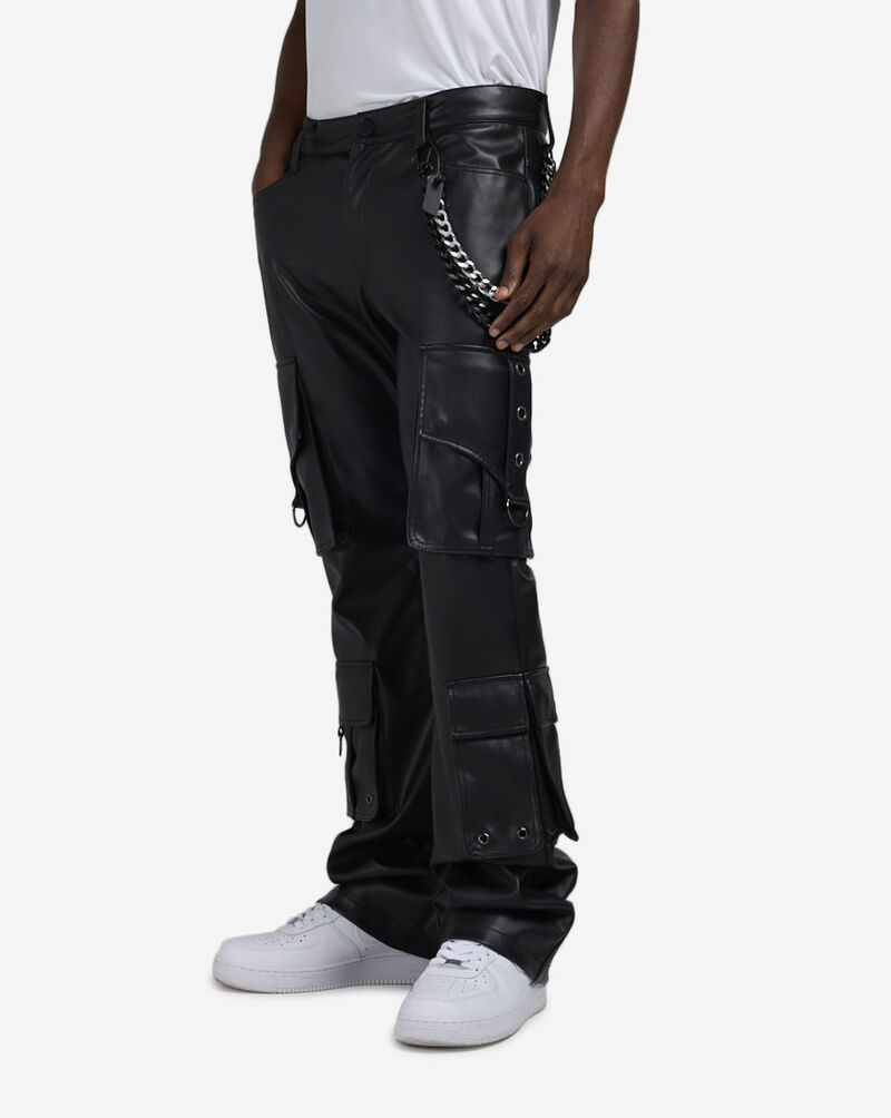 Smoke Rise Cargo PU Pants WP25693SNZ-BLK Black 1