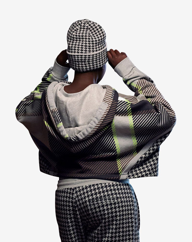 adidas IVY PARK Allover Print Cropped Hoodie HL3996 Grey 3