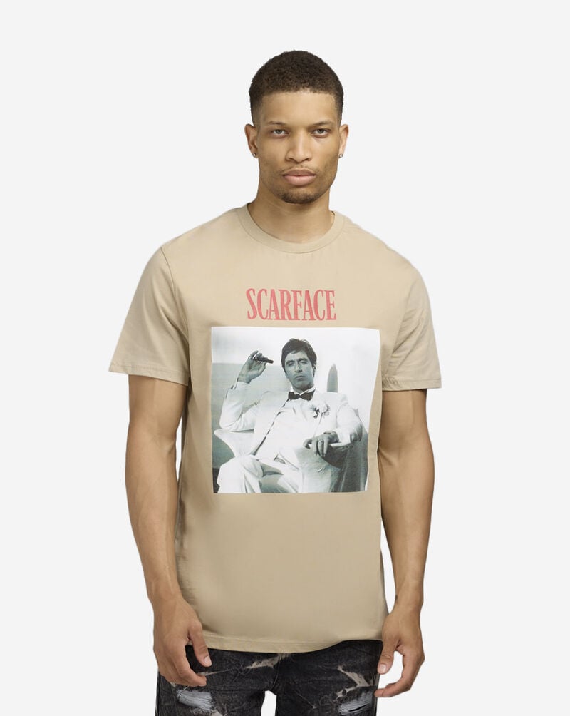 Mister Tee Scarface Tony Montana Smoking Tee MCUS198-US-03872 Beige 1