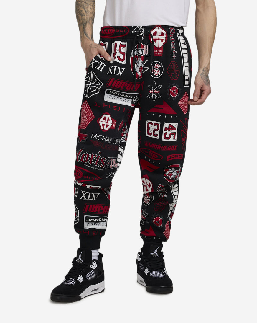 Shop Jordan Brooklyn Essentials AOP Logo Pants HM7257-010 multi