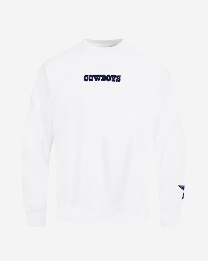 PRO STANDARD Dallas Cowboys Wingspam Drop Shoulder  Fleece Crewneck FDC5410636-WHT White 1