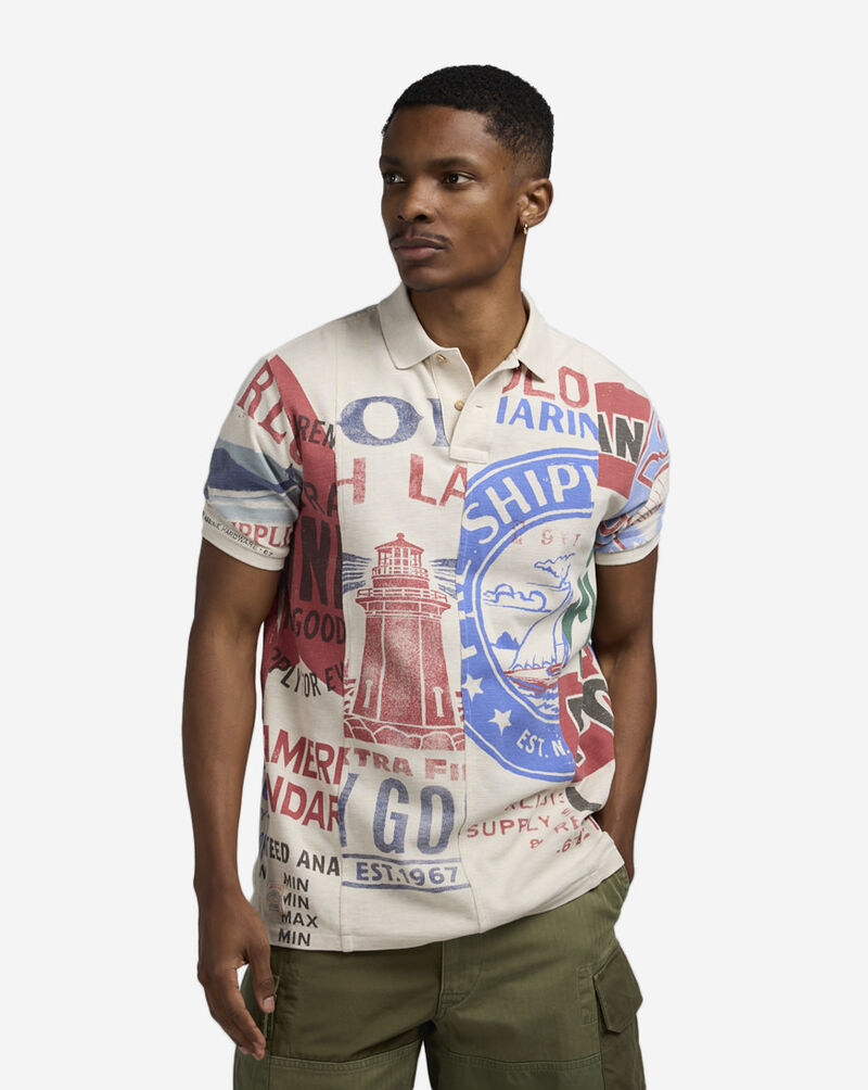 Polo Ralph Lauren Printed Patchwork Polo Shirt 710965003001-CHLK Multi 1