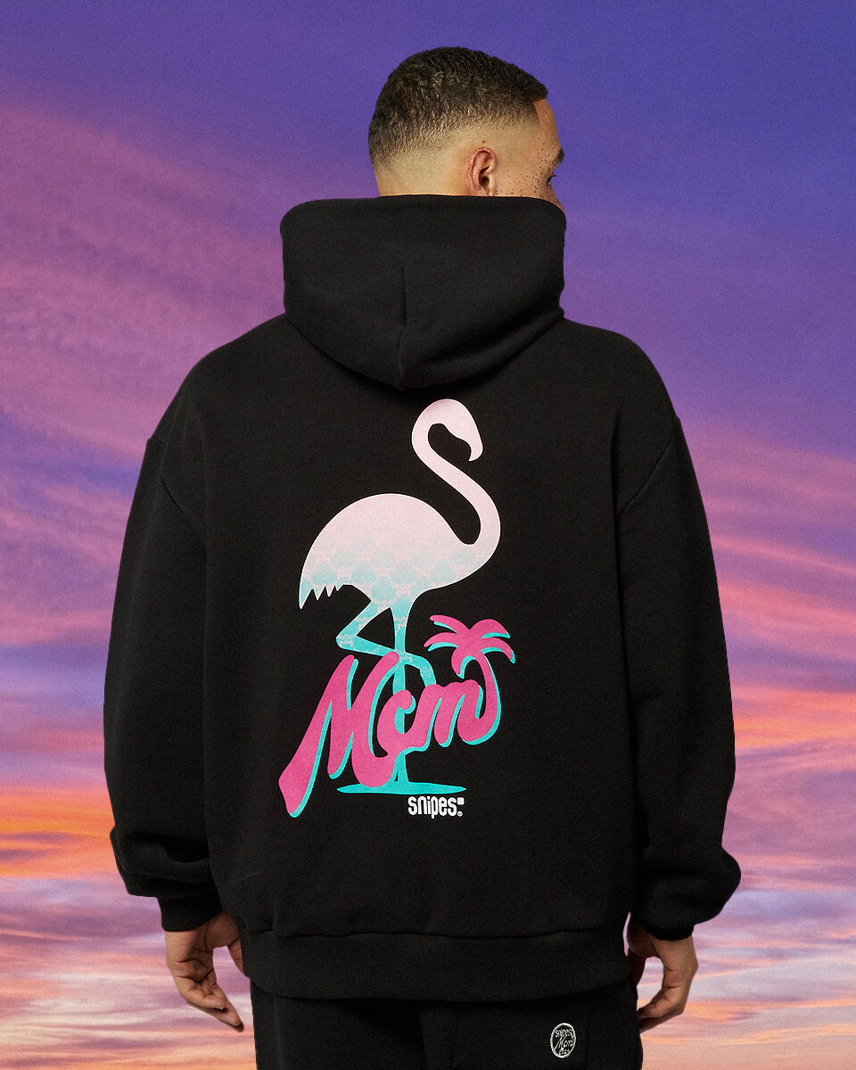Shop MCM MCM x SNIPES Flamingo Hoodie SFM252-005-1-BLK black