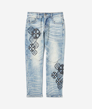 Kids' Cross Patches Slim Fit Denim
