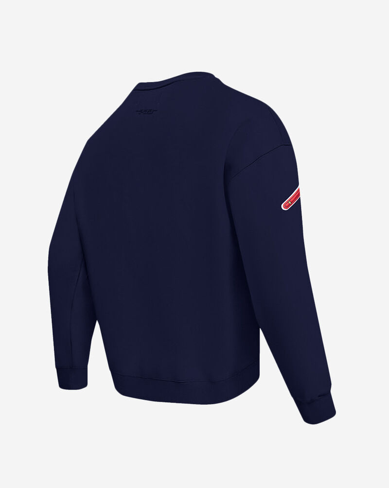 PRO STANDARD Atlanta Braves Old English Fleece Crewneck LAB5314638-MDN Blue 3
