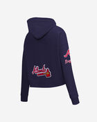 Atlanta Braves Classic Fleece Cropped Pull Over Hoodie 
