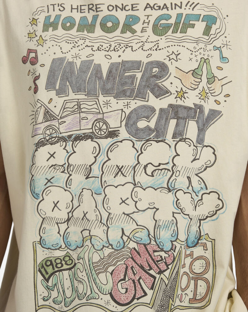 Honor The Gift Block Party Cut-Off Tee HTG250290-BON cream 3