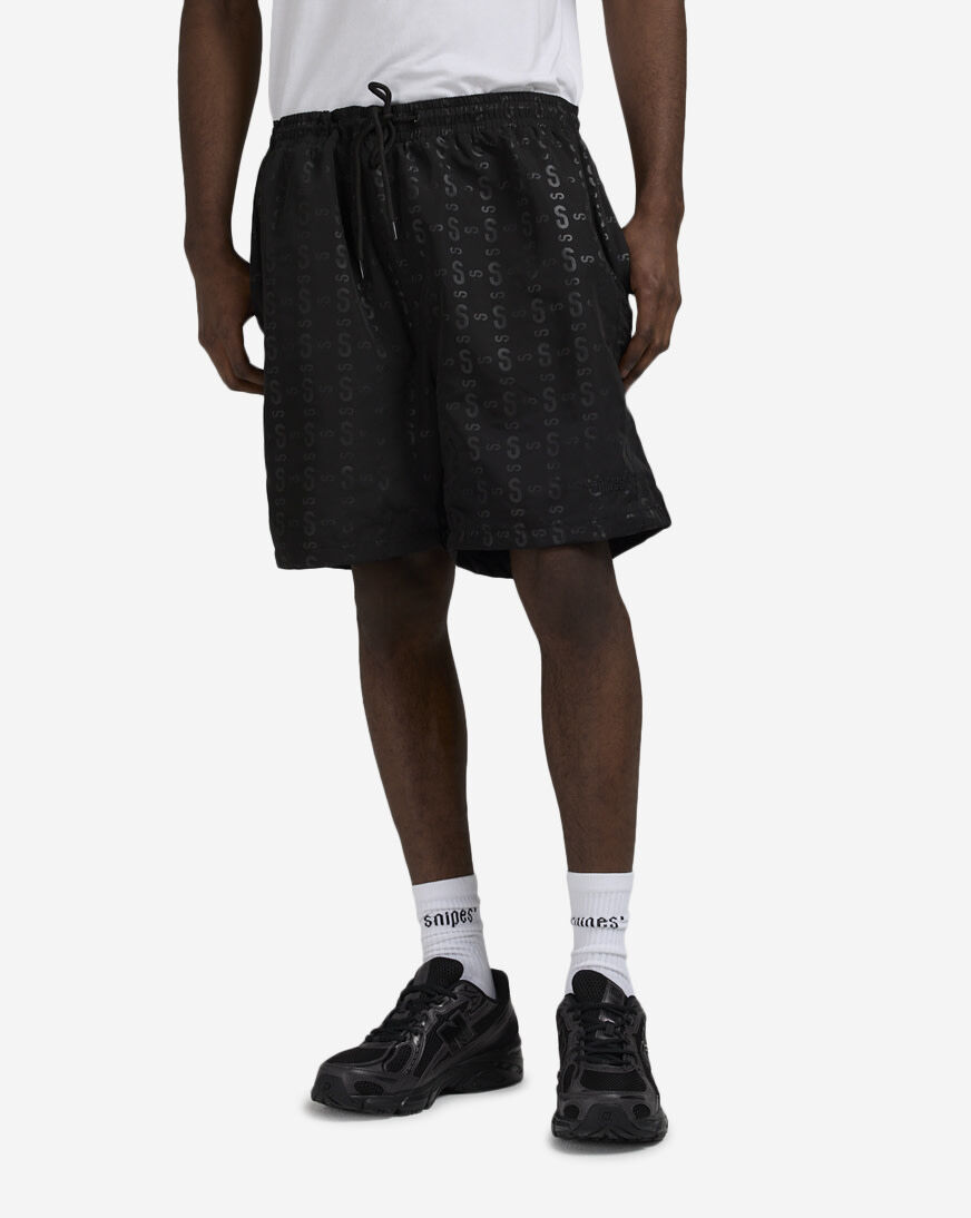 Shop SNIPES Logo Repeat Nylon Shorts SNQ224003M-BLK black Shop SNIPES Logo Repeat Nylon Shorts SNQ224003M-BLK black