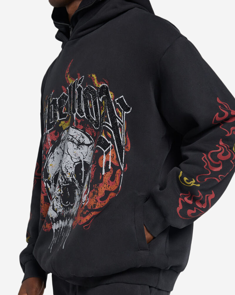 Decibel Flames Balaclava Hoodie DCB030-BLK Black 3