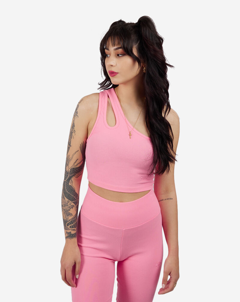 SNIPES Womens Snipes Ribbed Top SNQ223002W-PNK Pink 1