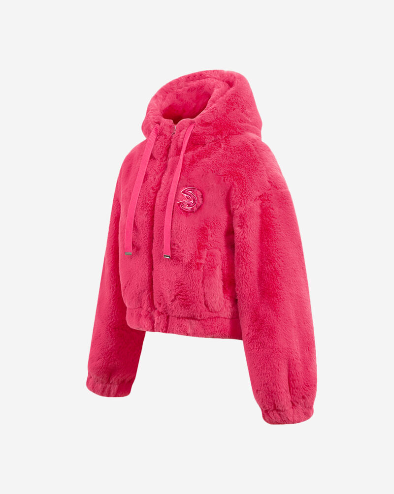 PRO STANDARD Atlanta Hawks Pink Cloud Faux Fur Jacket BAHH59559-BPU Pink 2