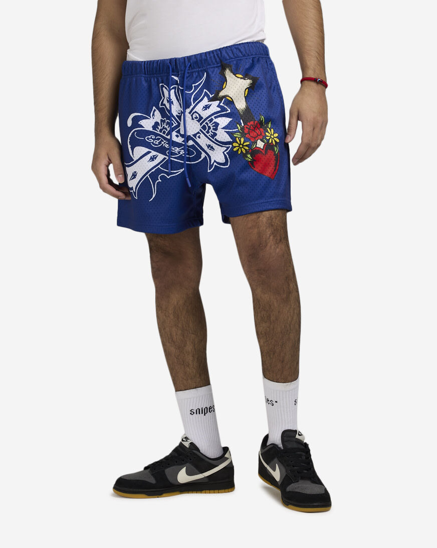 Shop Ed Hardy Cross Snake Mesh Shorts EHM8004-6-BLU blue | SNIPES USA
