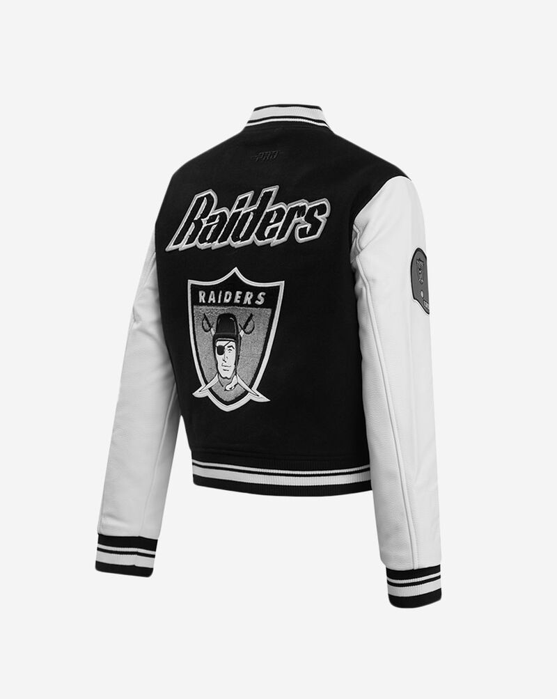 PRO STANDARD Oakland Raiders Retro Classic Rib Wool Varsity Jacket FORH43613-BLW Black 3