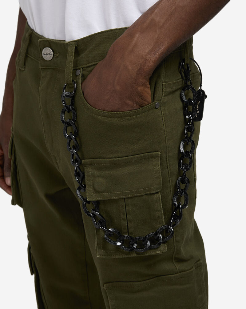 Smoke Rise Stacked Flare Twill Pants JP25632SNZ-OLV Green 3