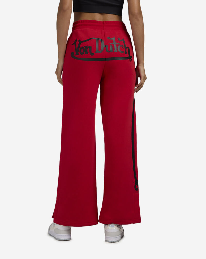 Von Dutch Fleece Wide Leg Pants 7VND3A7061 Red 3