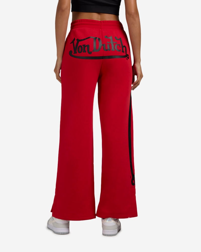 Von Dutch Fleece Wide Leg Pants 7VND3A7061 Red 3