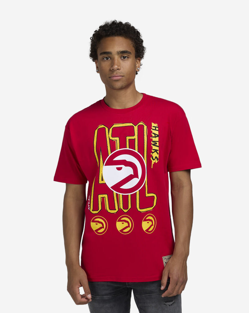 Mitchell  Ness Atlanta Hawks Hardwood Classics Retro City T-Shirt TP10215-AHARED1 Red 1