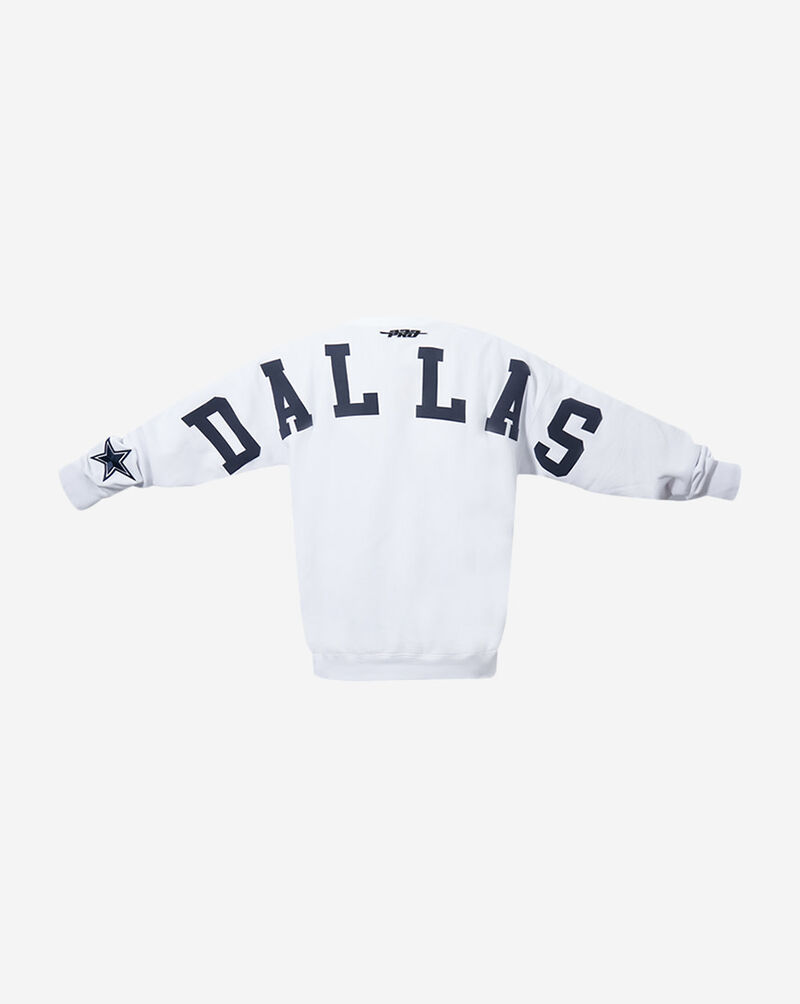 PRO STANDARD Dallas Cowboys Wingspam Drop Shoulder  Fleece Crewneck FDC5410636-WHT White 3