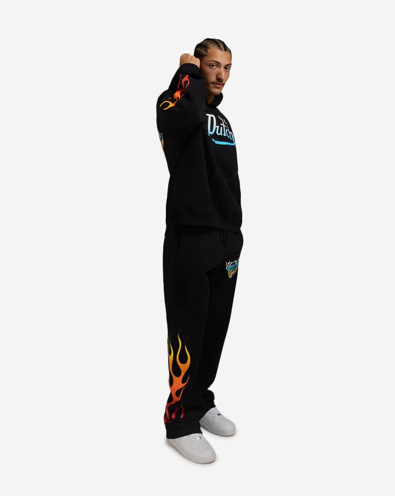 Von Dutch Flames Foil Fleece Pants 4VND3A7054-BLK Black 4