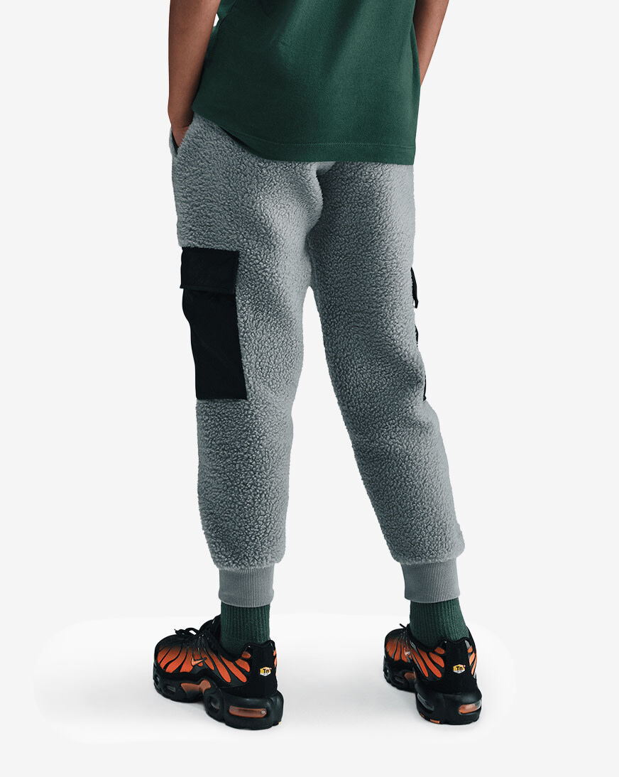 Shop Nike Big Kids' Club Fleece Cargo Pants HV0386-084 grey