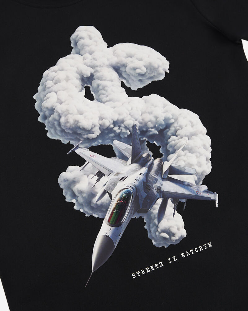 STREETZ IS WATCHIN Kids' Dollar Sign Clus Airplane Tee SIWBOYS7006-BLK Black 2