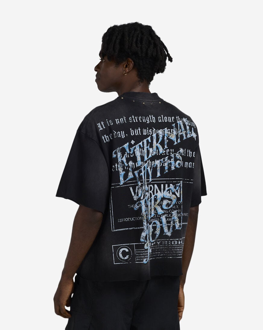 Shop First Row Eternal Mythos Cropped Tee FRM1006S-BLK black