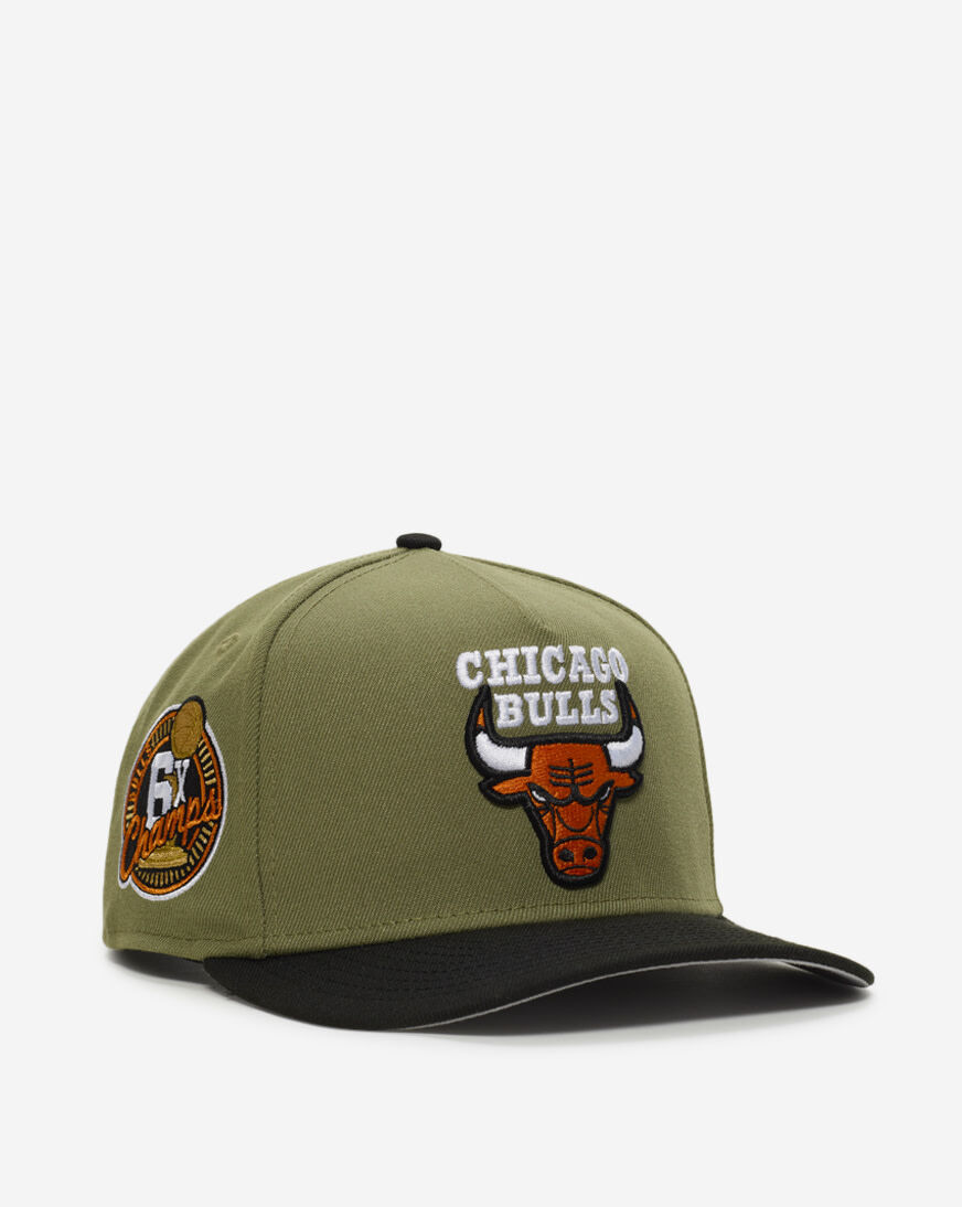 Shop New Era 9Fifty Chicago Bulls Green Bark A-Frame Snapback Hat