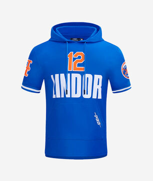 New York Mets Francisco Lindor #12 Classic Short Sleeve Pull Over Hoodie