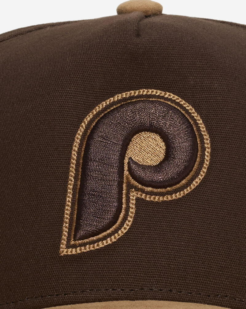 Mitchell  Ness Philadelphia Phillies Pro Pinch Lux Chain Snapback Hat HP18073-PPHBRTN Brown 2